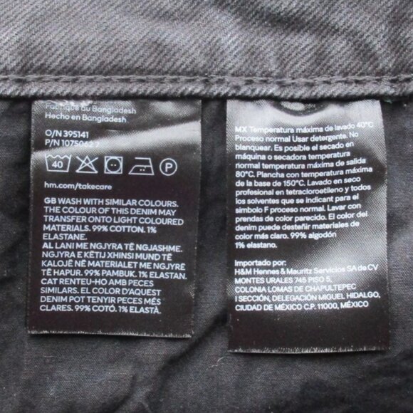 New H&M Jeans Size 14 Black Slim Straight Ankle Denim - Picture 5 of 7